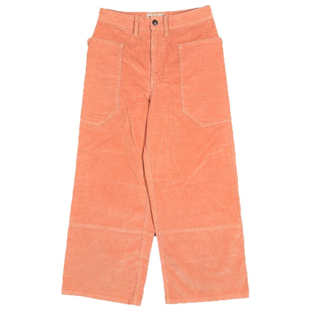 Everlane Women's Size 6 Peach Pink Corduroy Wide Leg Gardener Crop Pants